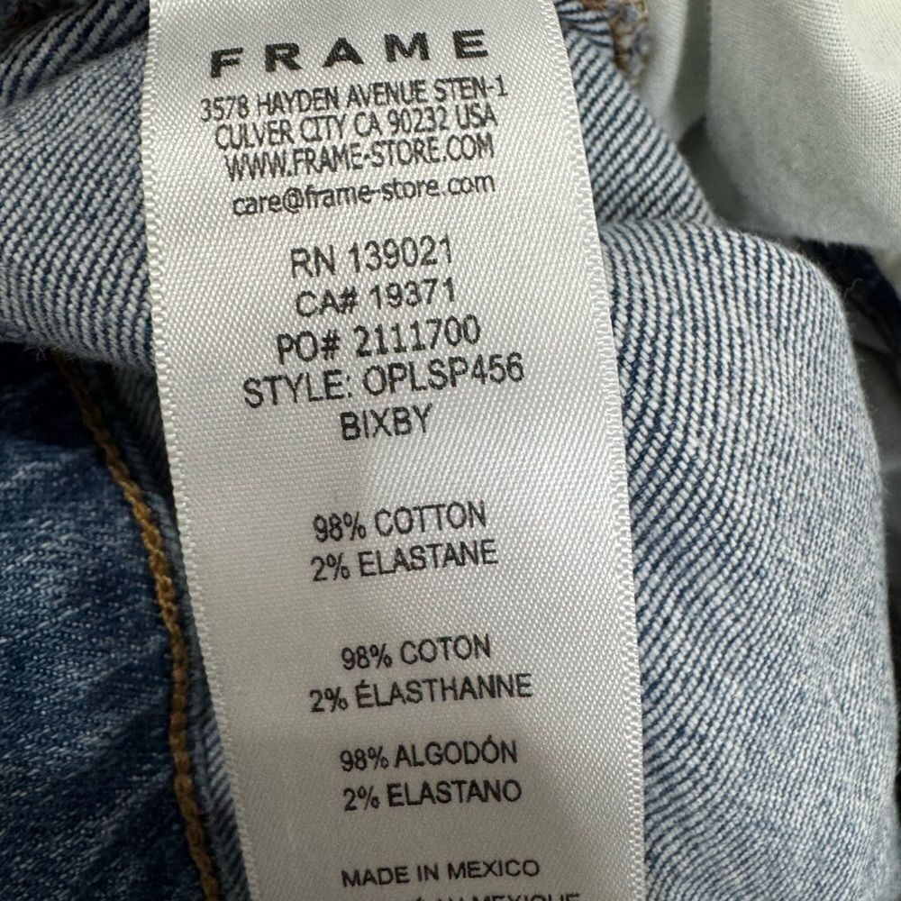 FRAME LE Slim Palazzo Wide Leg jeans in “Bixby” dark wash - Picture 9 of 9